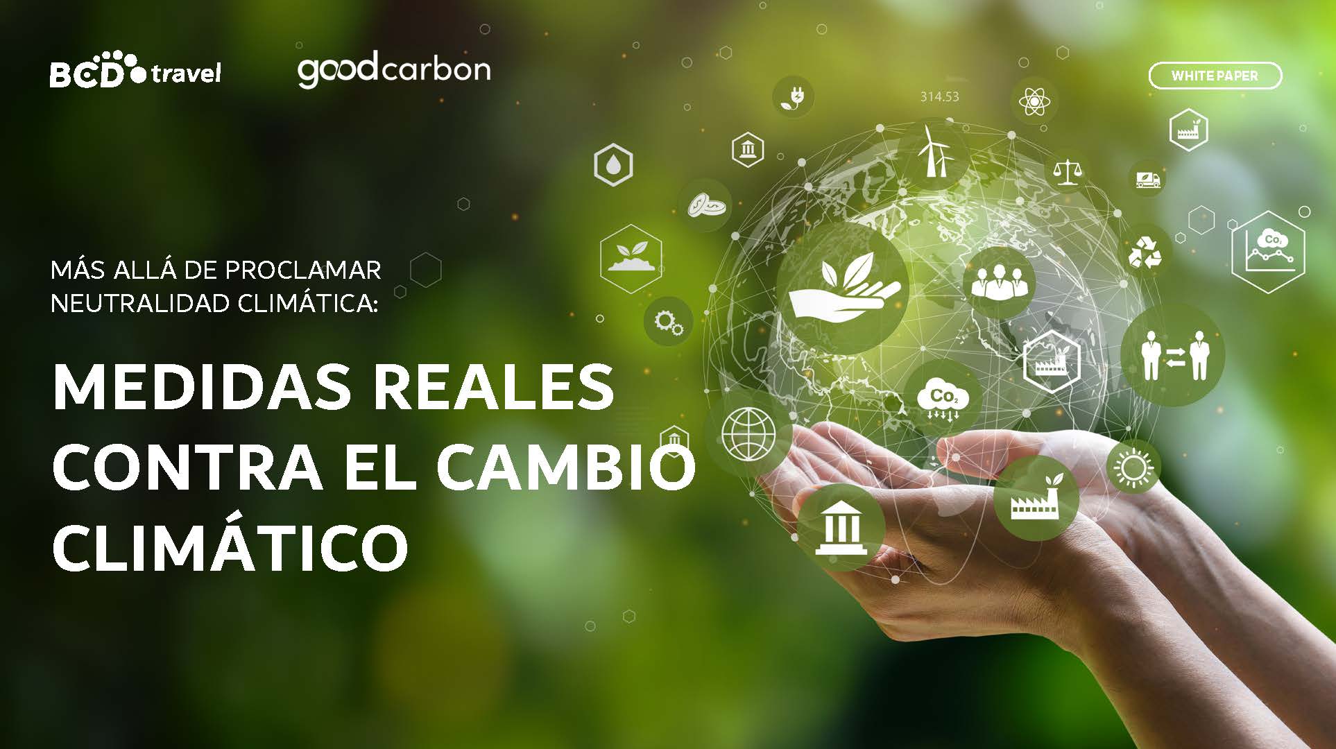 Portada del informe: Más allá de proclamar neutralidad climática. Medidas relaes contra el cambio climático.