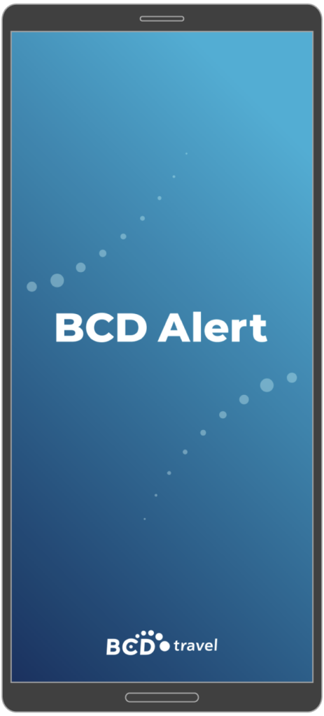 Alerta de BCD Travel en pantalla móvil.