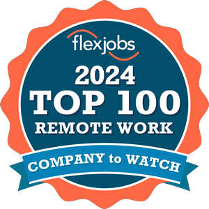 Selo FlexJobs Top 100 Trabalho Remoto 2024