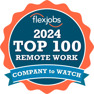 Selo FlexJobs Top 100 Trabalho Remoto 2024